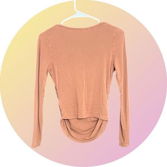 Preowned Fashion Nova Cindy Long Sleeve Top - Mocha - Small - Picture 7 of 7